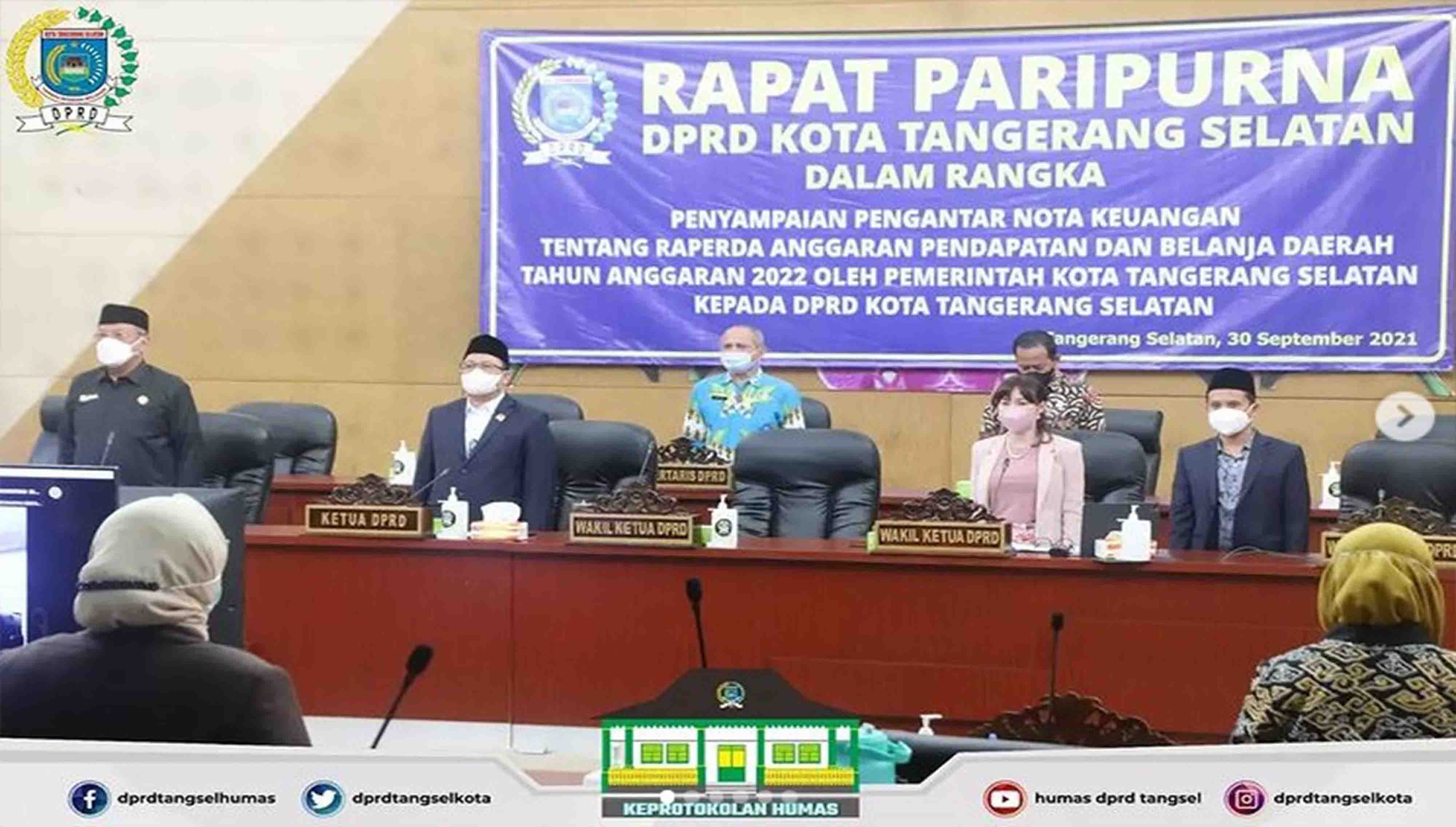 DPRD Kota Tangerang Selatan menggelar 2 (dua) Agenda Rapat Paripurna