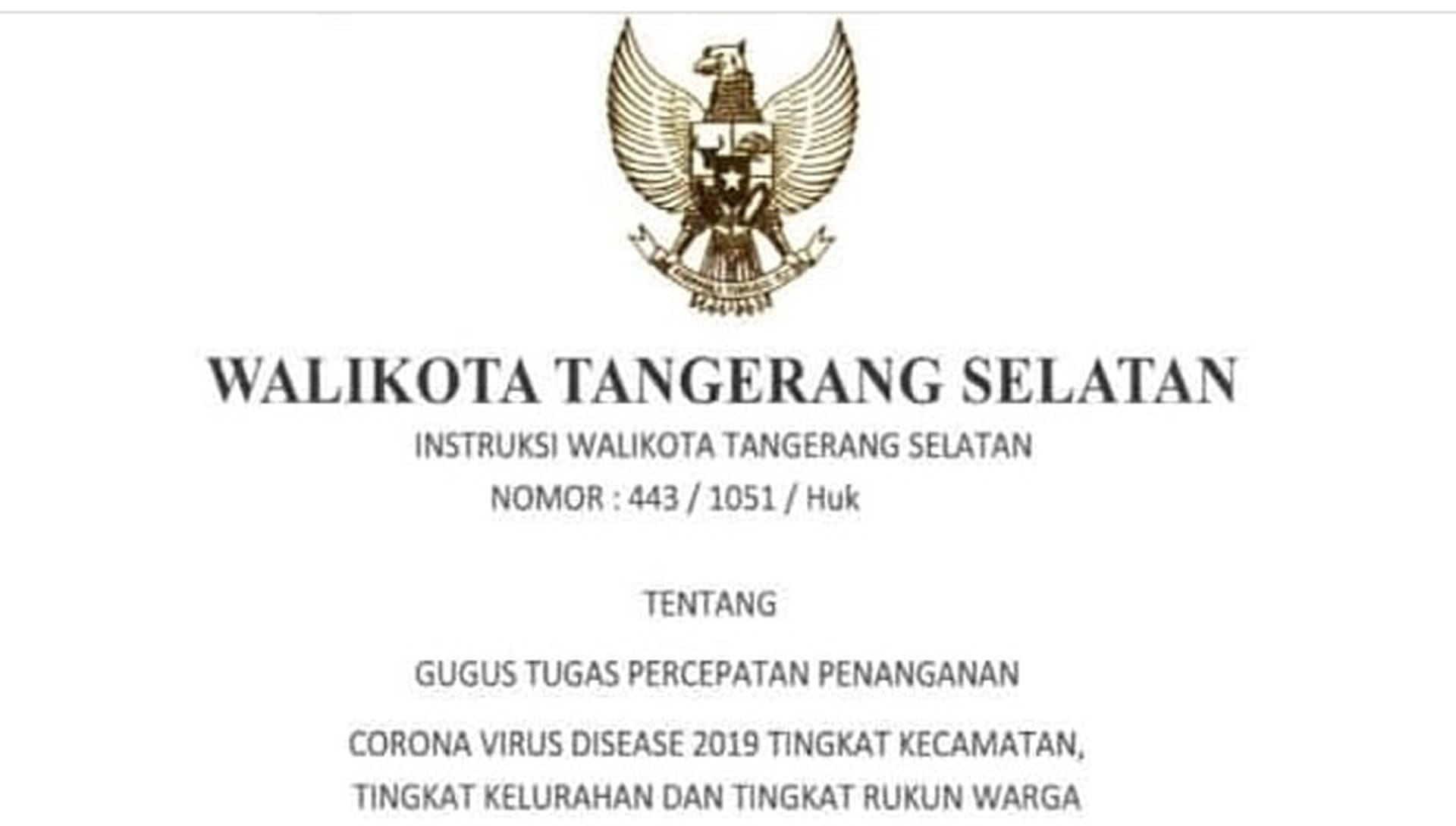 Keputusan Walikota Tangerang Selatan Nomor 443/1051/Huk