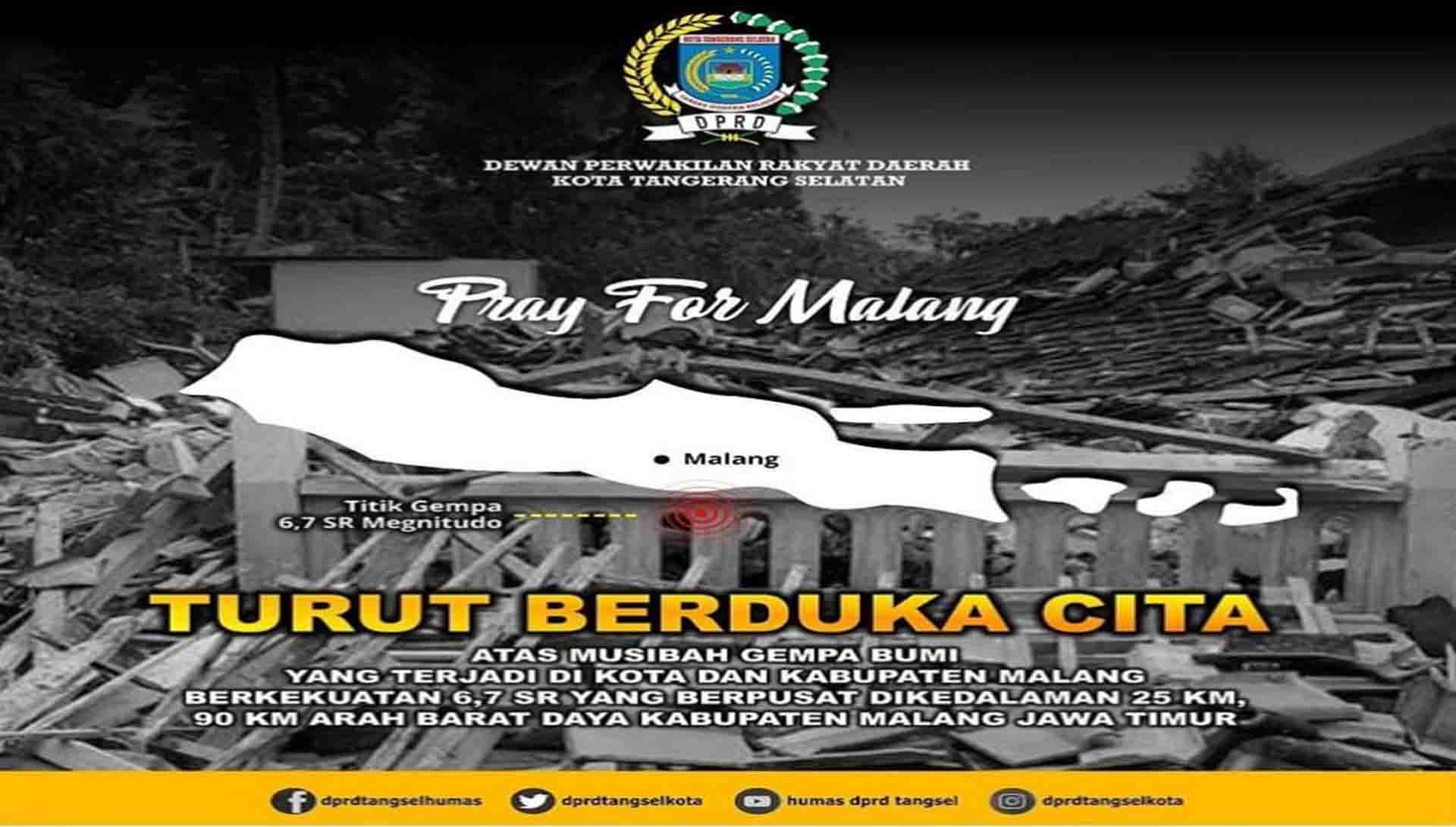 Turut berduka cita atas musibah Gempa Bumi di Kota & Kabupaten Malang