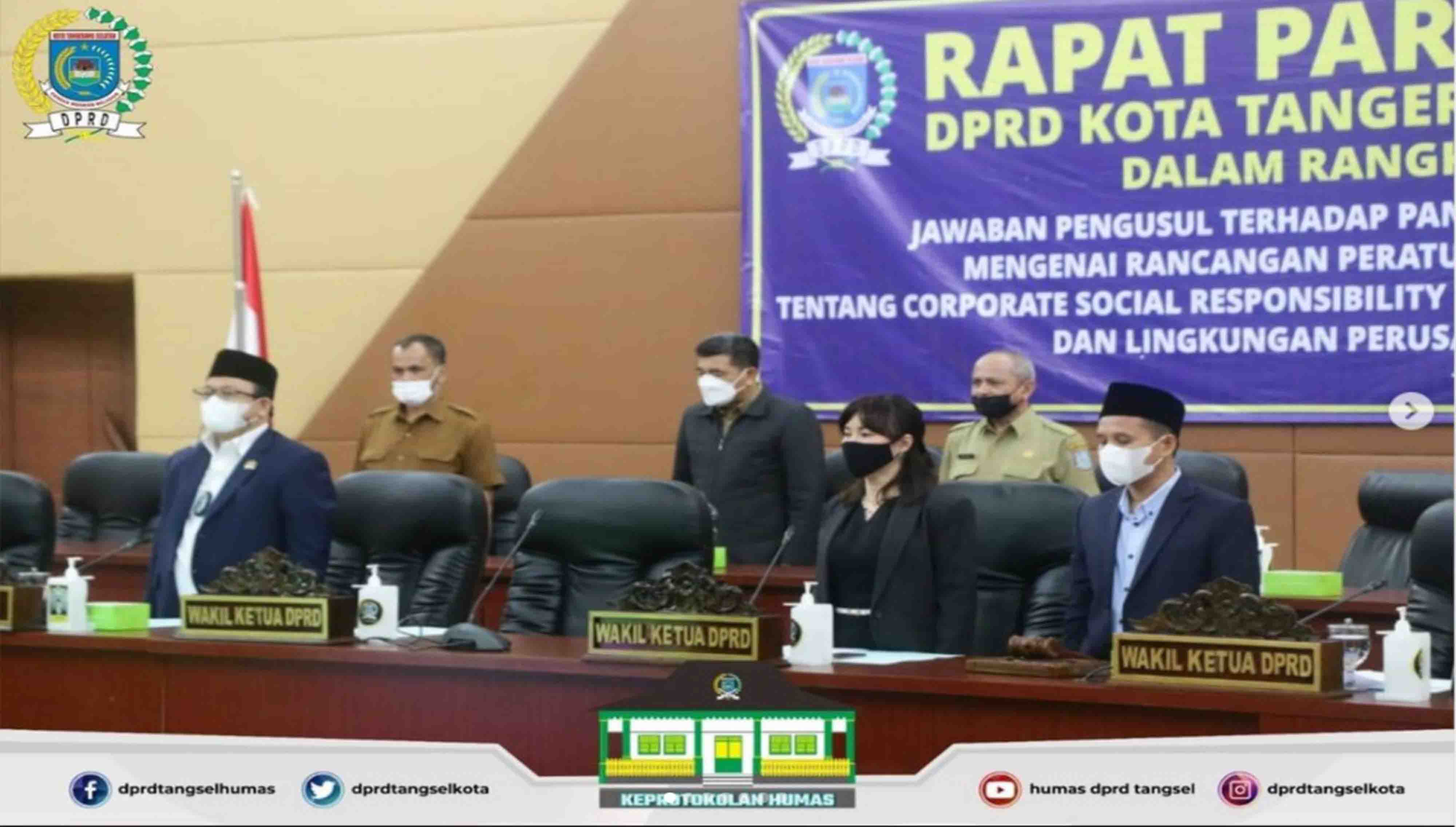 DPRD Tangsel menggelar Rapat Paripurna Lanjutan Terhadap Raperda CSR