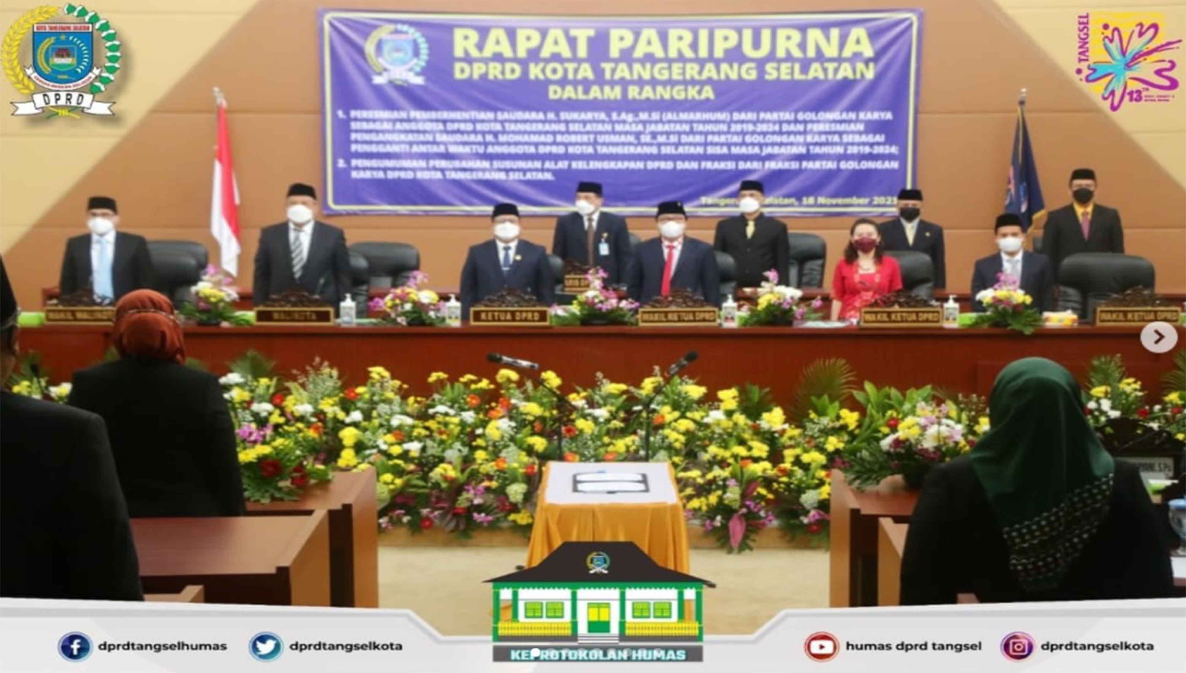 DPRD Kota Tangerang Selatan melaksanakan 4 Agenda Rapat Paripurna