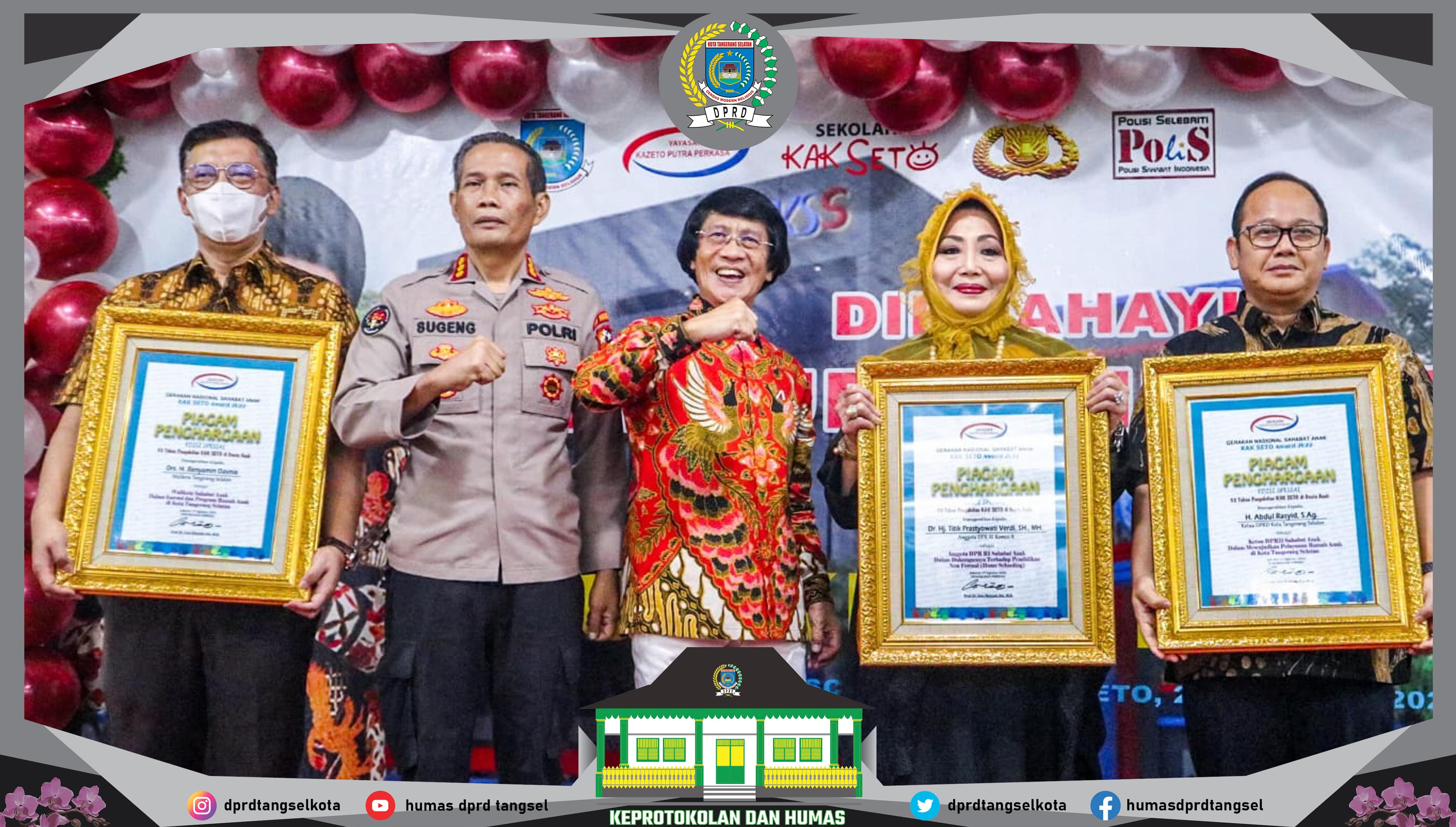 DPRD Kota Tangerang Selatan menerima Penghargaan Kak Seto Award